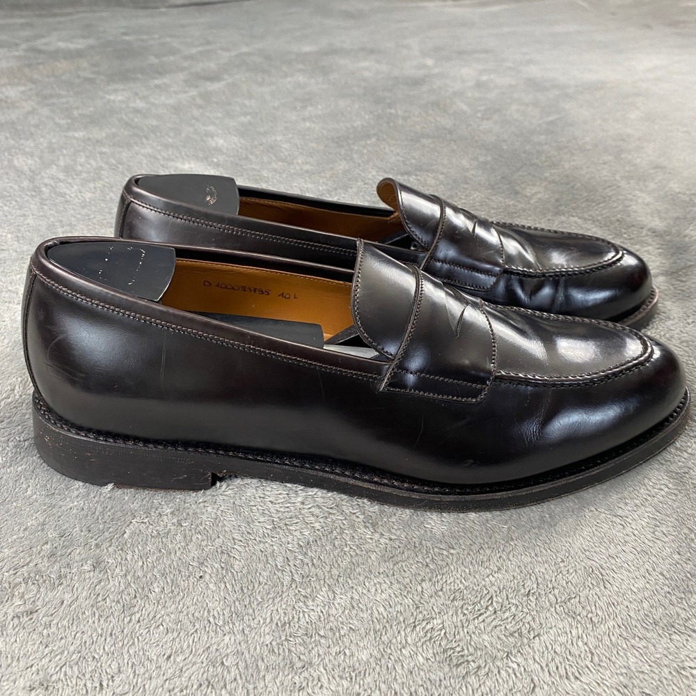 Brooks Brothers Penny Loafers Mens 10.5 Golden Fleece Burgundy Leather Italy